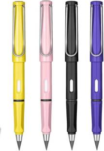 AARNASHOPPE Reusable Inkless Pencil with eraser Metal Pencil (Pack of 4)RANDOM COLOUR Pencil Pencil