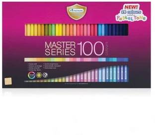 masterart MASTER SERIES Premier Coloured Pencils Set 100 Count Soft Core Colouring Pencil ROUND Shaped Color Pencils