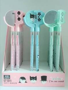 wingscreations Pack of 12 Pcs Mirror Comb Theme Push Pencil. Pencil
