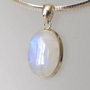 Gemzonite Most Demanded and Beautiful 100% Effective Moonstone Stone Pendant For Unisex Moonstone Brass