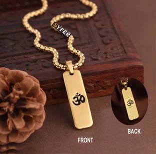 साइफर Men And Women Om Pendant, Sanatan Sharm Om Locket Silver स्टेनलेस स्टील पेंडेंट