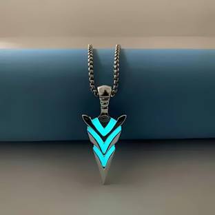 P. R. PRINTS Radiam Arrow Alloy Pendant with Stainless Steel Box Chain for Men & Boy Silver Pendant Set