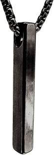 THE MEN THING Pure Stainless Steel Black Plating Pendant with 24inch Chain for Men Black Silver Stainless Steel