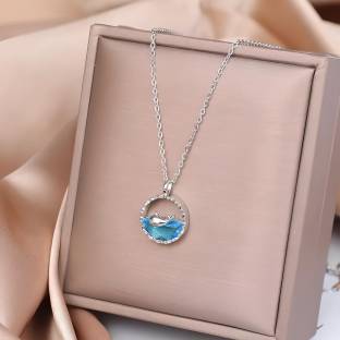 Karishma Kreations Blue Whale Pendant Stainless Steel Chain Necklace Fashion Accessories Women Girl Silver Stainless Steel Pendant