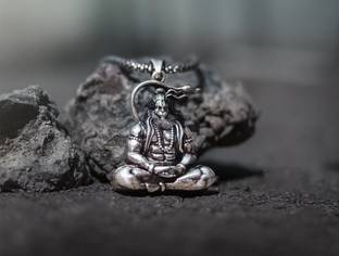 MARUTINANDAN Hanuman meditation Silver Plated Brass Chain Set