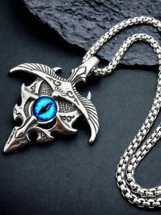 kazare Men Pendant | Pendant For Men | Evil Eye locket | Locket For Men Rhodium Alloy