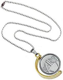 ruby collection Solid Golden & Silver Plated One Rupees Coin/Sikka Locket Gold-plated, Silver Metal
