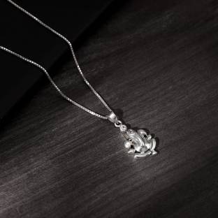 GIVA 925 Silver Ganapathi Pendant For Him|Lifetime Plating|6 Month Warranty Rhodium Sterling Silver Pendant