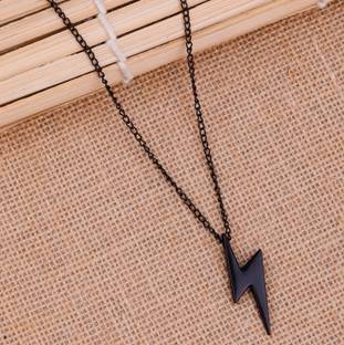 Airtick Black Harry Potter Lightning Bolt Flash Zig Zag Pendant Locket Clavicle Chain Stainless Steel Pendant Set