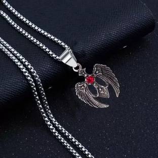 पी. आर. प्रिंट्स New Arrival Mens Jesus Cross Jewelry Stainless Steel Pendant Set Silver स्टेनलेस स्टील पेंडेंट सेट