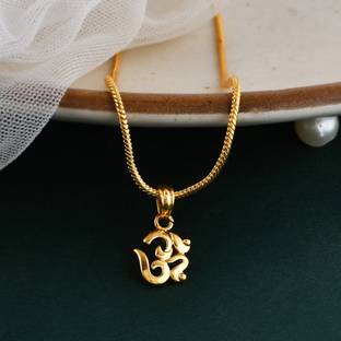 PYR JEWELS golden locket for boys Gold-plated Brass Pendant Set