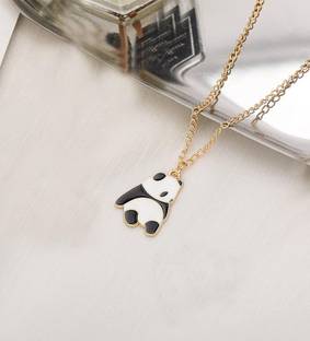 Syfer Cute Panda Pendant for Girl and Boy, White Panda Necklaces & Pendants for Women Gold-plated Alloy Pendant