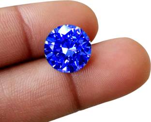 MAYA GEMS Best Quality Original Round Shape-Blue American Diamond Stone