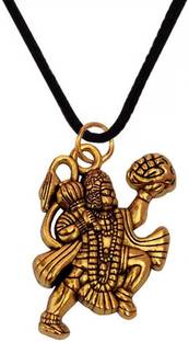 Jagsun Shiv Hari Pawan Putra Hanuman Bajrangbali Locket With Black Thread Pendant Set Gold-plated Stainless Steel Pendant Set
