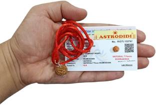 Astrodidi Original 7 Mukhi Rudraksha 100% Certified Seven Face Rudraksh With Red Thread Silver Wood Pendant