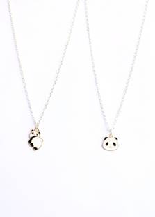 Jewels Wallah Panda face & Lazy Panda pendant combo anti tarnish charm necklace for girls Alloy Pendant Set
