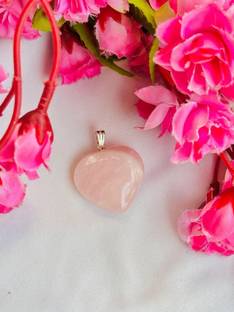 Dhwani Astro Rose Quartz Heart Pendant - Abhimantrit & Certified Stone Pendant