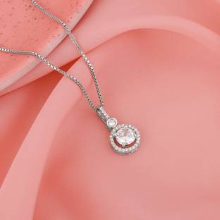 GIVA 925 Silver Drizzle Drop Pendant |Lifetime Plating|6 Month Warranty Rhodium Zircon Sterling Silver Pendant