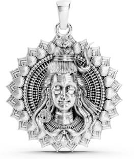 VIYURA Shiv Ji Pendant For Men & Boys | Silver Plating Blessing Pendant for Positivity Silver Brass Pendant