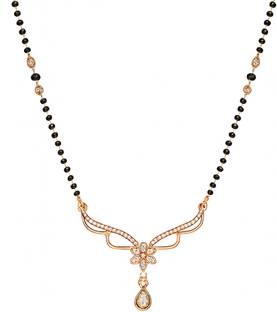 Nilu's Collection AD Rose Gold Plated Mangalsutra for Women (With Chain) Copper Locket