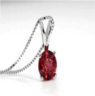 RATAN BAZAAR Silver Ruby Stone Pendant Silver Ruby Bronze Pendant