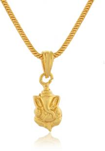 NAVYA ART Lord Ganpati Locket Ganesh Ji Pendant With Gold Chain for Women Girls Boys Men Gold-plated Alloy Pendant Set