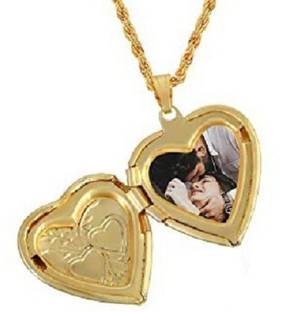 morir Made of Brass Gold Plated Heart Pendant Pictures Memory Photo Locket Necklace Gold-plated Brass Pendant