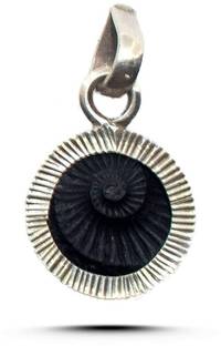 राम रतन केंद्र Shaligram Silver Pendant/Locket | Nepal Gandaki River Chakra Saligram Silver स्टोन पेंडेंट