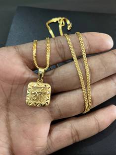 AnshEnterprises 1 gram gold women Mother Love Locket Unic chain Gold-plated Crystal Brass Locket