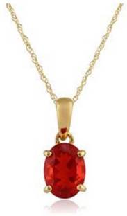 AG Jewels Gold-plated Ruby Stone Pendant