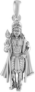 Akshat Sapphire Sterling Silver (92.5% Purity) God Kartikeya (Big Size) Pendant for Men & Women Sterling Silver Pendant