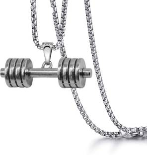 Syfer Dumbbell for Gym Lovers/Fitness Lovers/ Bodybuilders Silver Acrylic Pendant