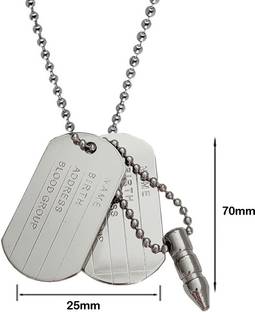m मेन स्टाइल Mens Fashion Military Army Name Locket Dog Tag Pendant Sterling Silver ज़िंक, मेटल पेंडेंट