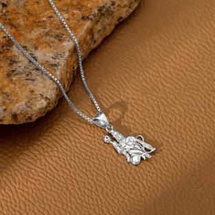 GIVA Silver Anjaneya Pendant With Box Chain For Him Rhodium Silver Pendant