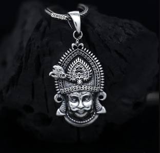 ROOTWAVE Khatu Shyam Ji Pendant SIlver Plated for Men and Boys Silver Stainless Steel, Steel, Sterling Silver Locket