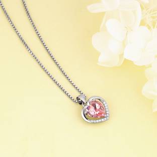 GIVA Anushka Sharma Silver Valentine Pendant for Womens Rhodium Zircon Silver Pendant