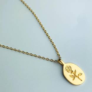 MYKI Sweet Rose Pendant Chain For Women & Girls Gold-plated Stainless Steel