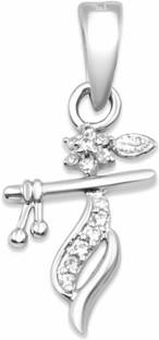 Zarkan Zarkan 925 Silver Krishna Bansuri Pendant Rhodium Cubic Zirconia Sterling Silver Locket
