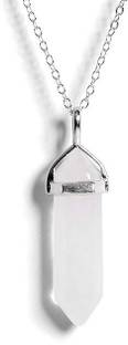 VIBESLE Clear Quartz Crystal Point Healing Pendant for Women Crystal Stone