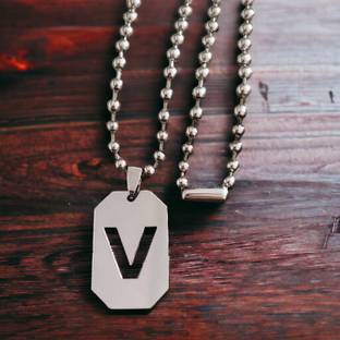 M Men Style Initial V Letter Necklace Personalized Letter Charm Pendant Jewelry Gift Sterling Silver Stainless Steel Pendant