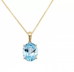 Chopra Gems Unique & Effective 100% Original Blue Topaz Stone Pendants for Men & Women Brass