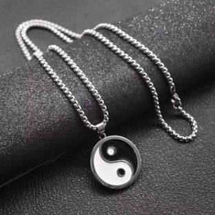 Sullery Yin Yang Necklace Birthday Christmas Gifts for Men and Women Stainless Steel Necklace