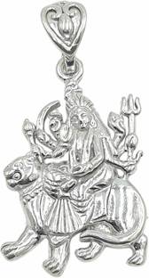 Sahiba Gems Maa Sherawali Ambe Maa Jai Mata Di Pendant Rhodium Sterling Silver Locket