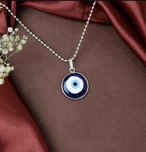 Homizen Evil eye Brass Agate Glass Pendant