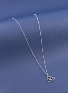 VPCREATION Cubic Zirconia, Diamond Silver Plated Silver, Copper Necklace