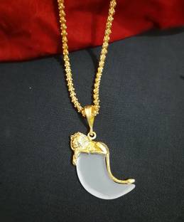 Aviate Lion Nankh & CHANDRAMUKHI Gold-plated Diamond Alloy Pendant Set