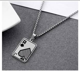 Salty Alpha Stylish Ace Chain Stainless Steel Pendant Set