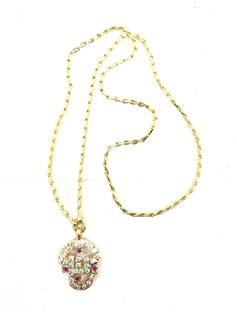 Impon South Indian Lord Murugan Subrahmanya Tamil Om Gold-plated Diamond Brass Pendant