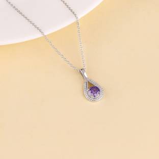 GIVA Rhodium Zircon Sterling Silver