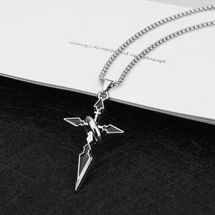 Rgulus Pendant For Men | Men chains | Boys Chain Locket | Cross Locket Rhodium Alloy Pendant